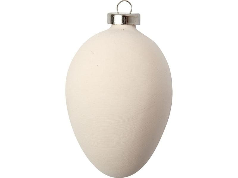 Creativ Company Eier aus Terracotta, Weiss Eier zum Basteln
