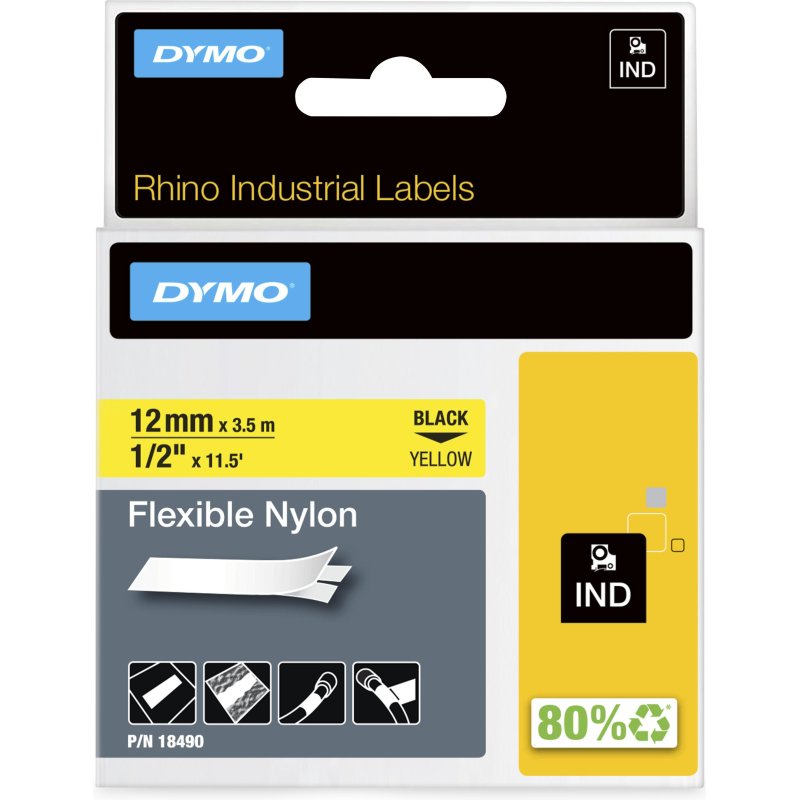 DYMO RHINO Etiquette industrielle souple en nylon