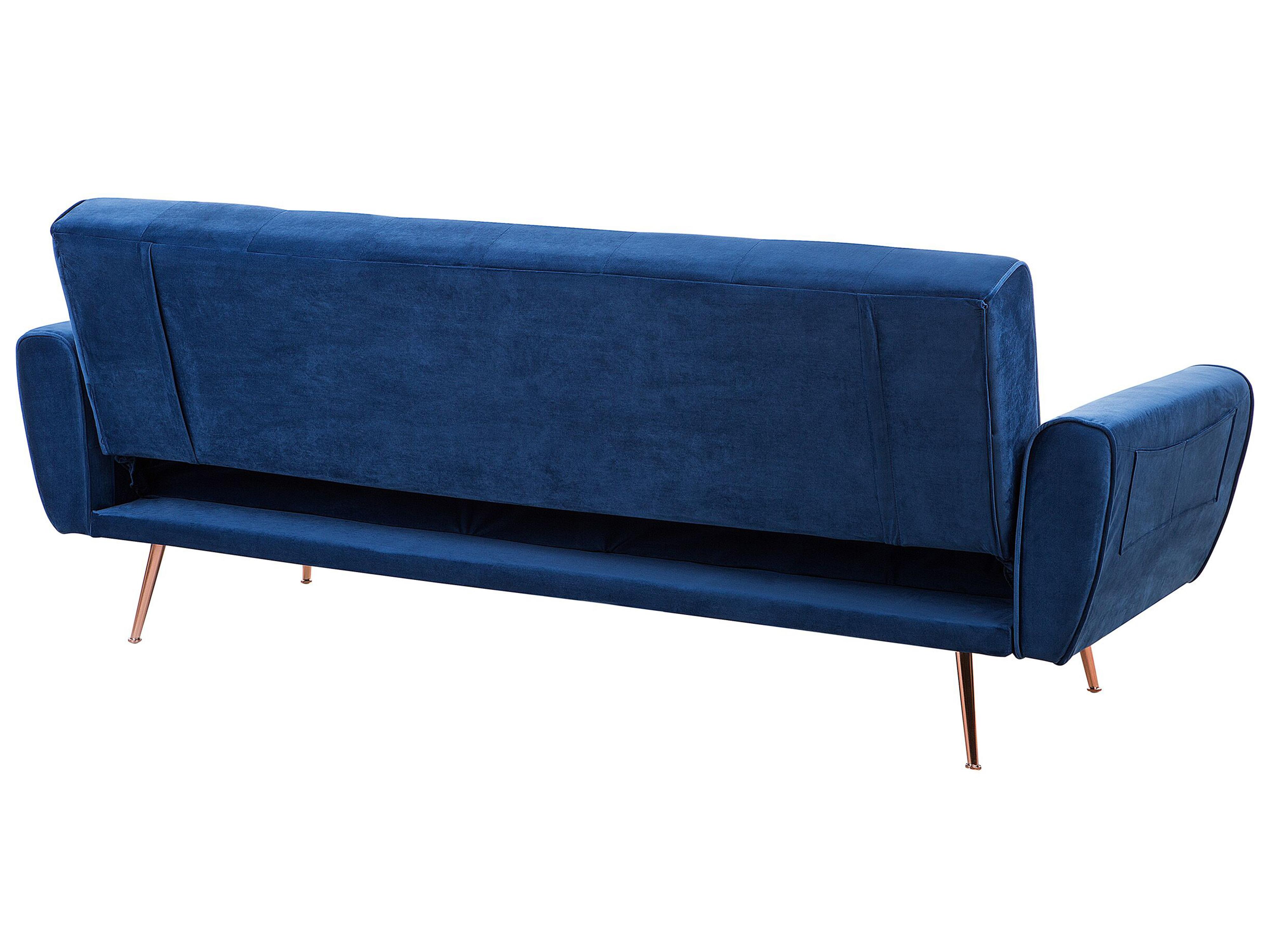 Slaapbank 3-zits SELNES Fluweel Marineblauw