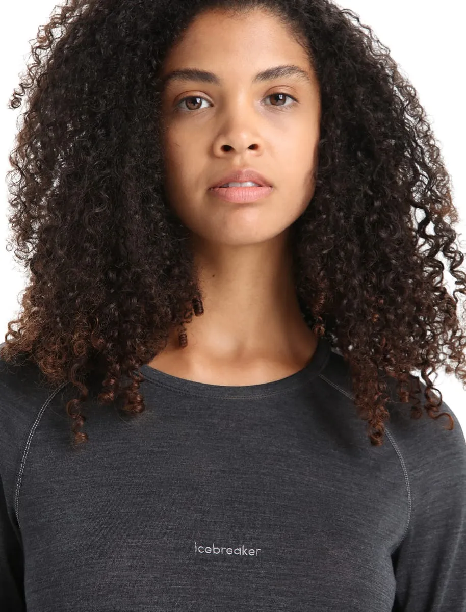 Icebreaker Women's 125 Zoneknit™ Long Sleeve Crew Jet Heather/Black/Metro Heather/Cb