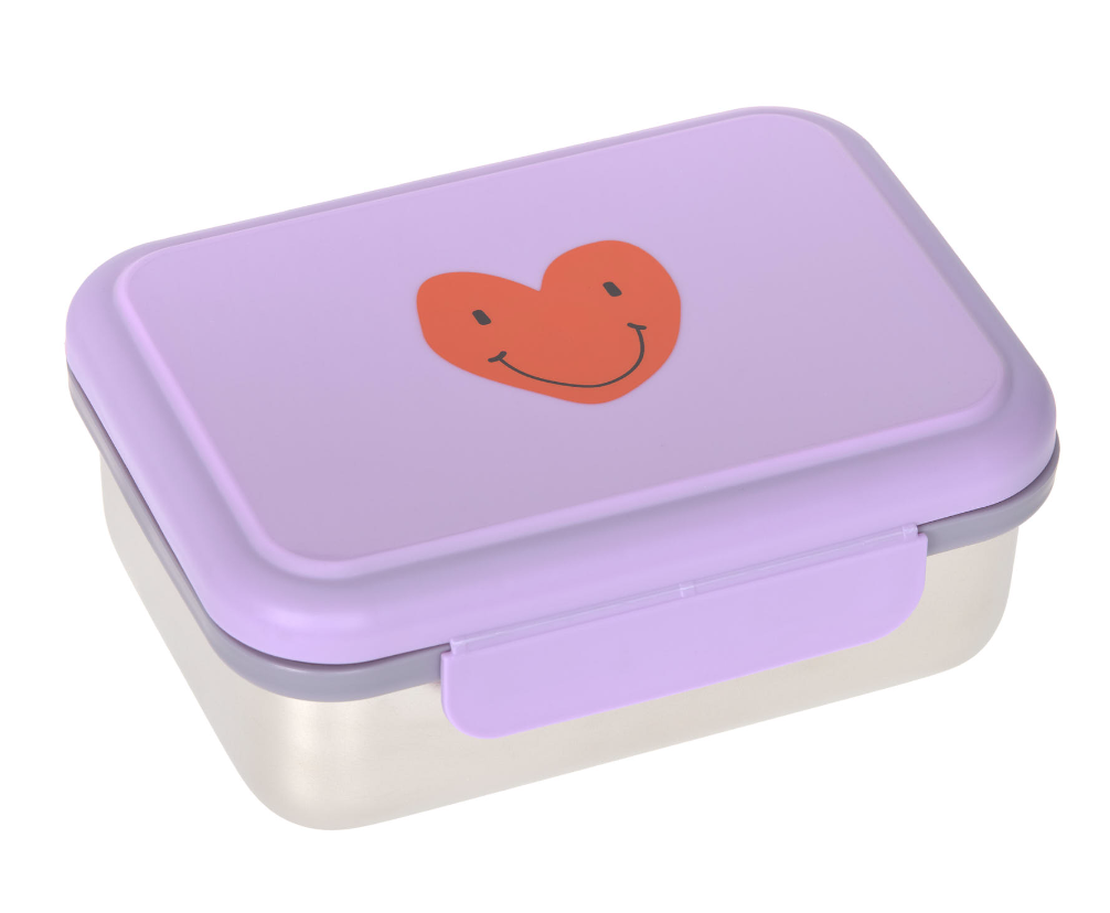 Lassig Lassig Lunchbox stainless steel Little gang Heart lilac