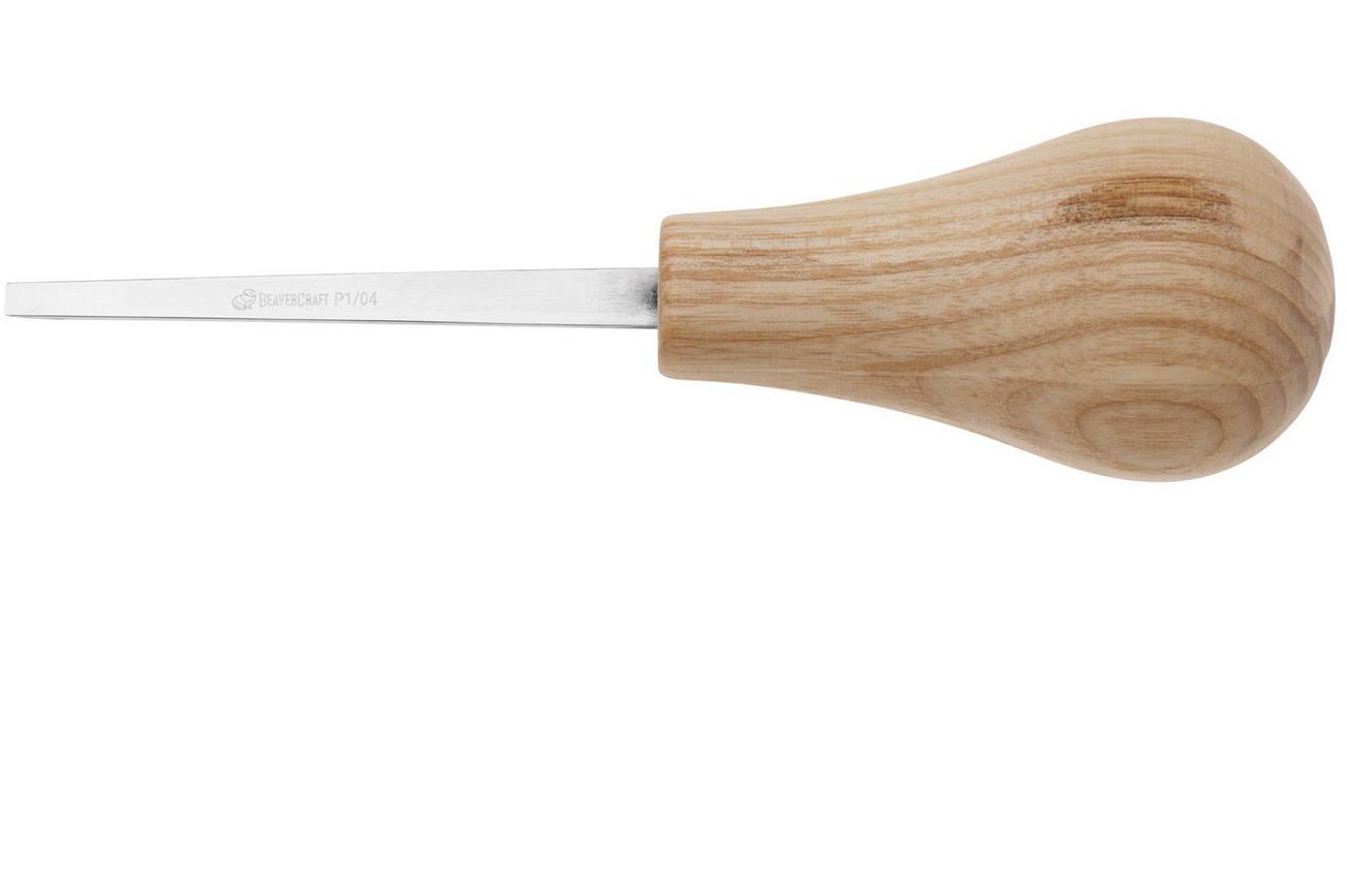 BeaverCraft Palm Chisel P1-04 Straight Flat Sweep No. 1, 4 mm, handguts