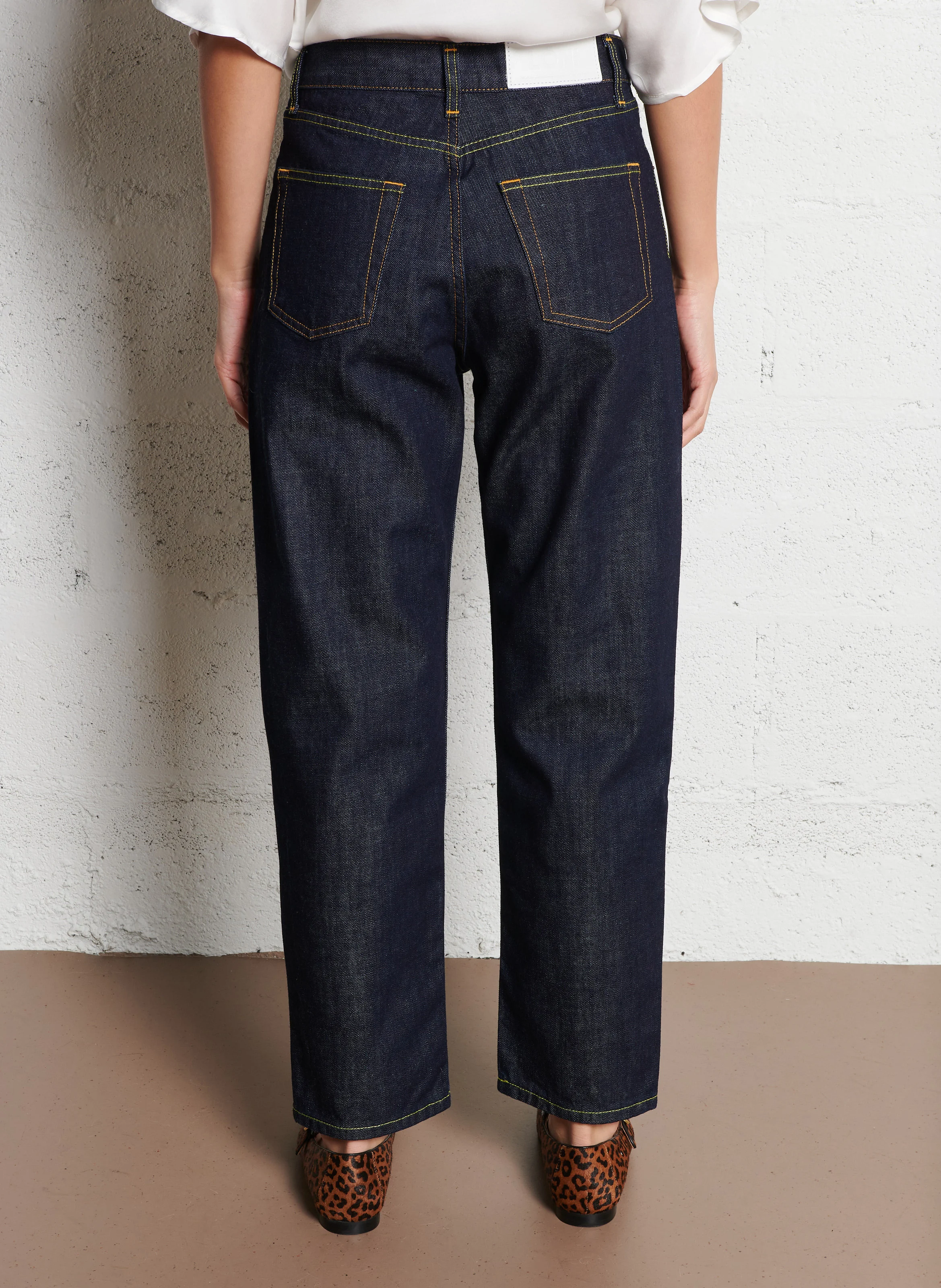 SPARK - Jean boyfriend taille haute en coton | Bleu
