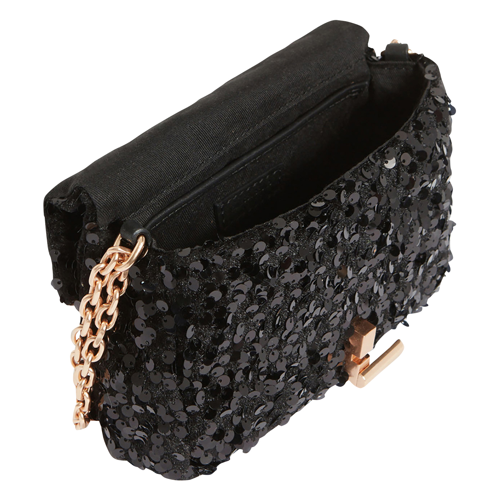 NANO MOON - Petit sac bandoulière à sequins | Noir