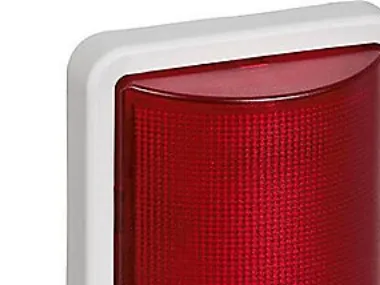LAURITZ KNUDSEN OPUS® 74 signallampe rød LED 230 V, konstant/blink, lysegrå.