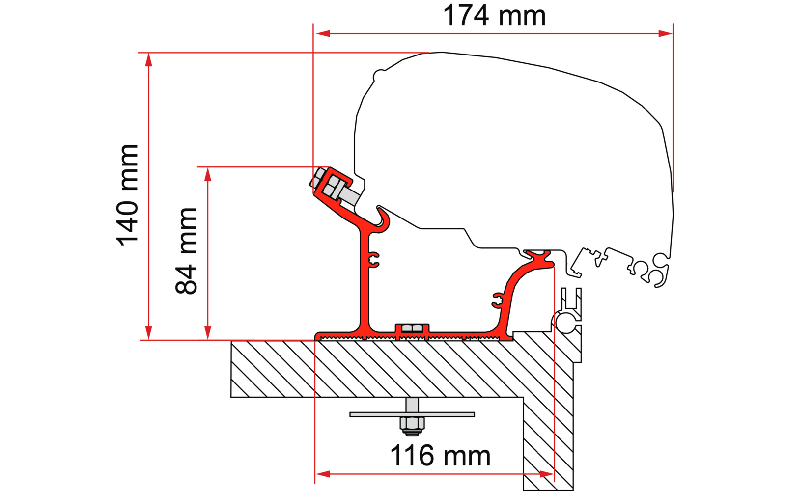 Fiamma Adapter Kit Adria Caravan Halterung Ersatzteil für Markise F80 Kit Adria Caravan