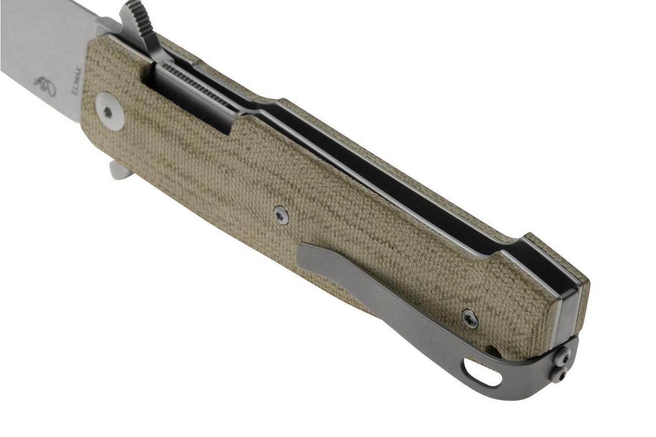 Viper Keeper 2 V6000CG Stone Washed Elmax, Green Canvas Micarta, zakmes