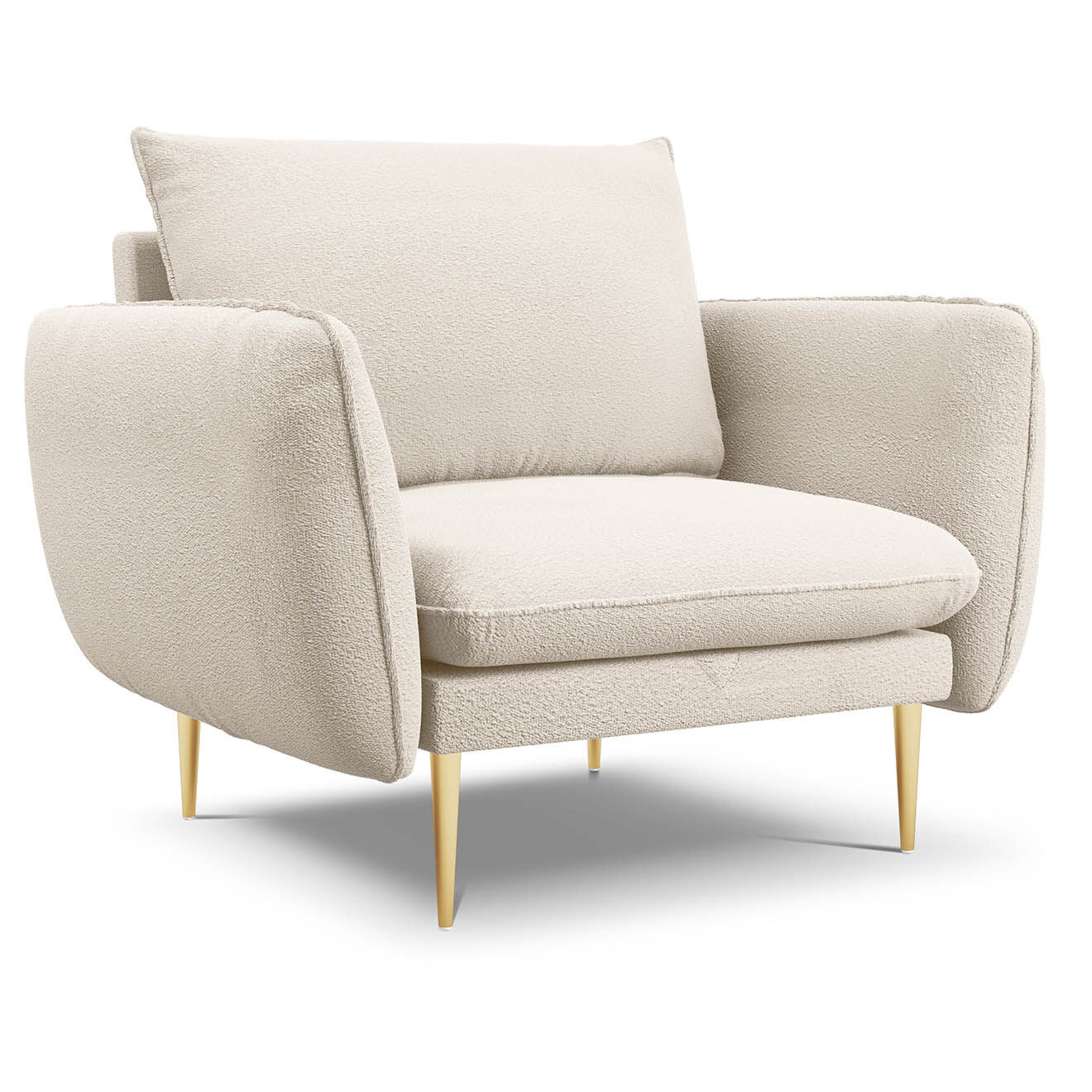 Cosmopolitan Design Fauteuil Vienna bouclette beige - 95x92x95 cm