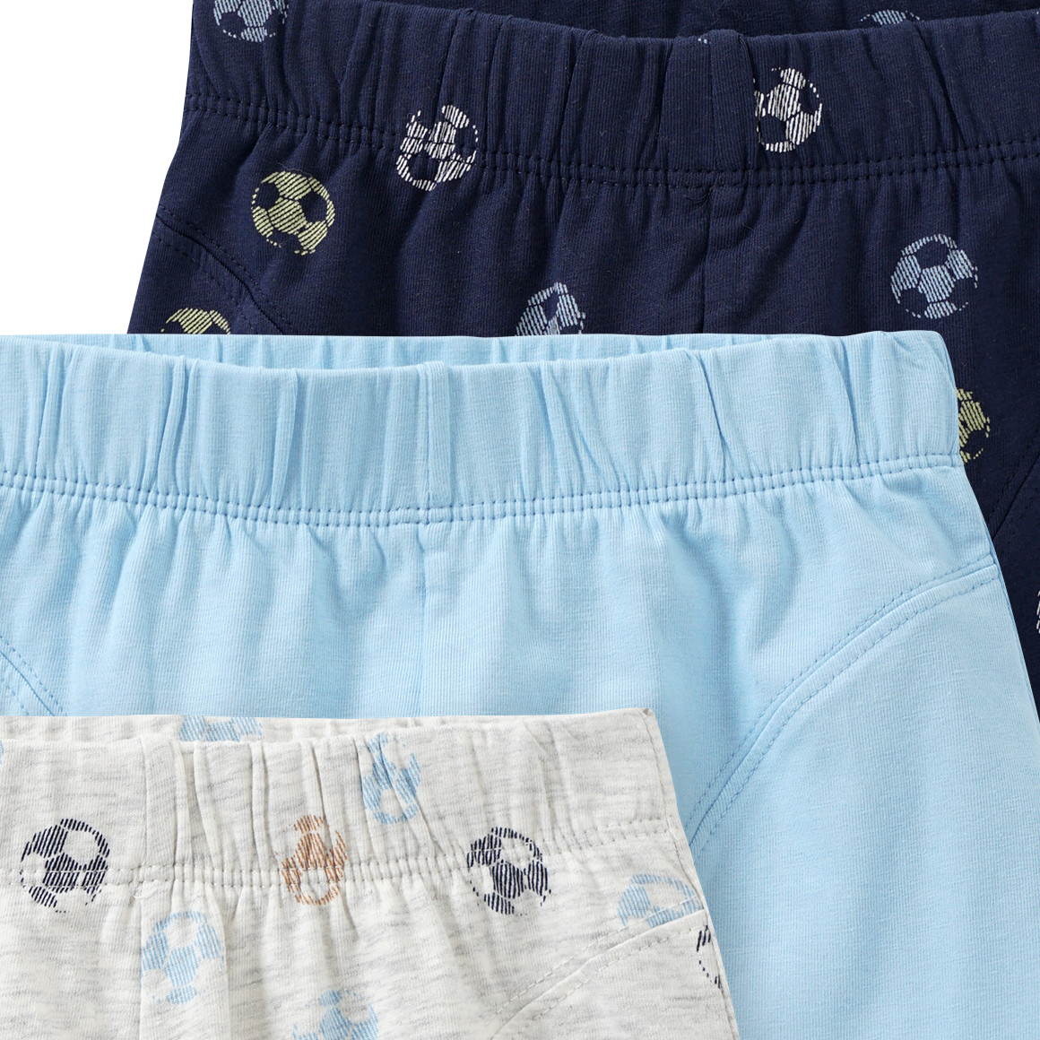 Topolino 3 Jungen Boxer mit Bio-Baumwolle hellblau / dunkelblau / creme