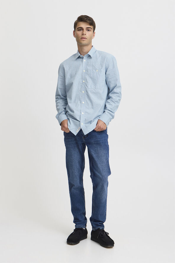 Casual Friday CFALVIN LS dobby striped shirt Placid blue