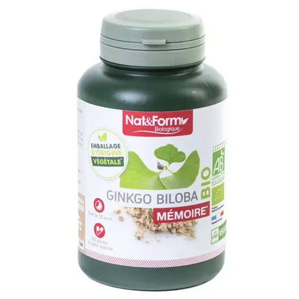 Nat & Form Ginkgo Biloba Orgânico 200 Cápsulas Vegetais