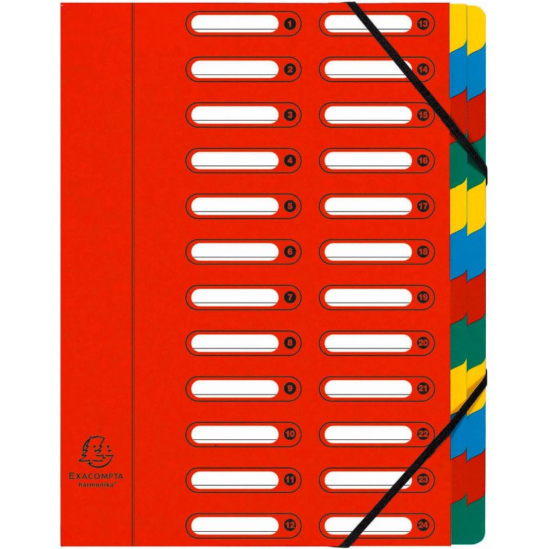 Trieur carte Exacompta Harmonika 24 divisions couelurs assorties