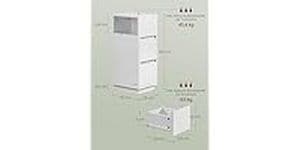 VASAGLE Nachttisch 2er Set 25 x 65 cm, Weiss Nachttisch-Set mit je 2 Schubladen