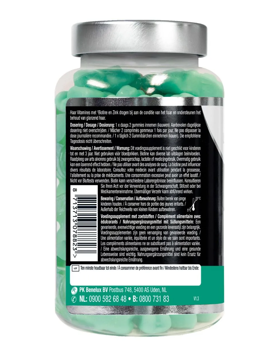 Haar Vitamines Gummies Suikervrij
