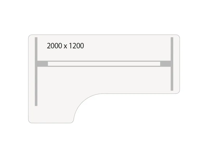 Hæve-sænkebord DNA 2000x1200 mm Venstre Antracit 2-ben/Sort