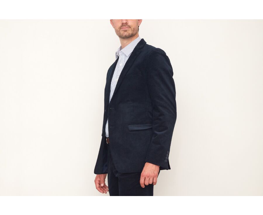 Blazer homme velours côtelé lavé Marine - LÉONTILDE