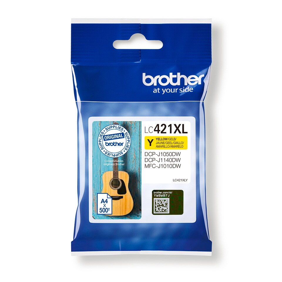 Brother Tintenpatrone LC-421XLY Gelb (ca. 500 Seiten)
