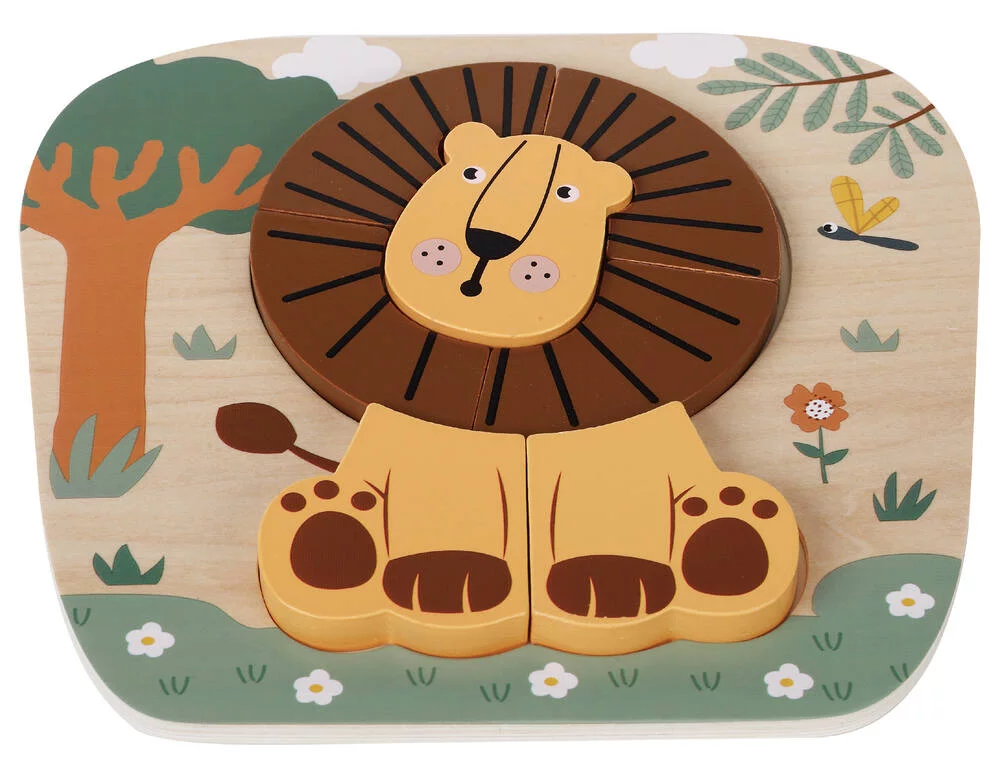 PUZZLE EN BOIS - CHAT ET LION