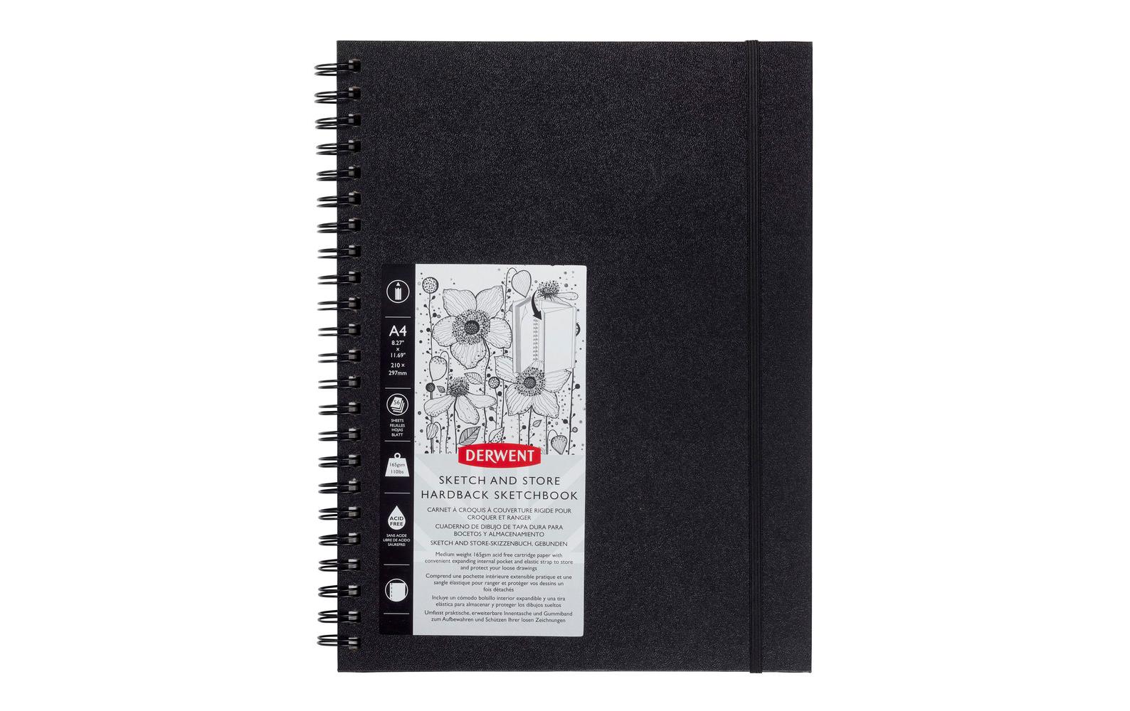 Sketch & Store Hardcover Skizzenbuch, DIN-A4, 56 BlattSketch & Store Hardcover Skizzenbuch, A4 Hochformat, Zeichnen & Schreiben, 56 Blatt, Säurefreies Papier, Sketch Buch, Spiralgebundener Buchrücken, Professionelle Qualität, 2102178