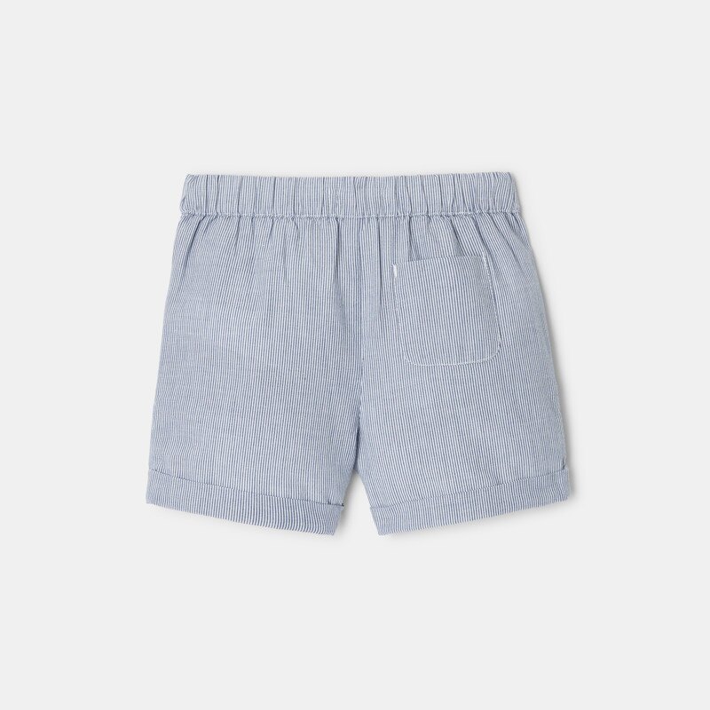 Short rayé en coton bio bleu mixte Absorba Bleu