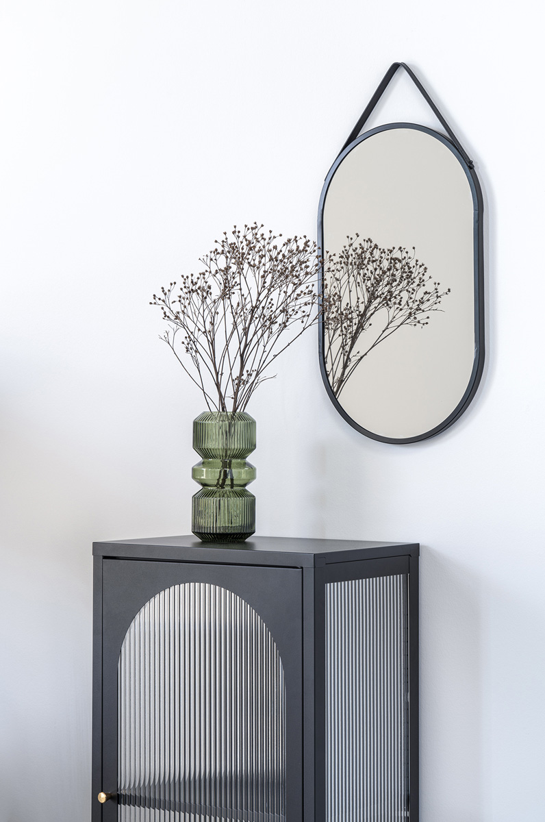 Abbey metalen vitrinekast zwart - 50 x 110 cm