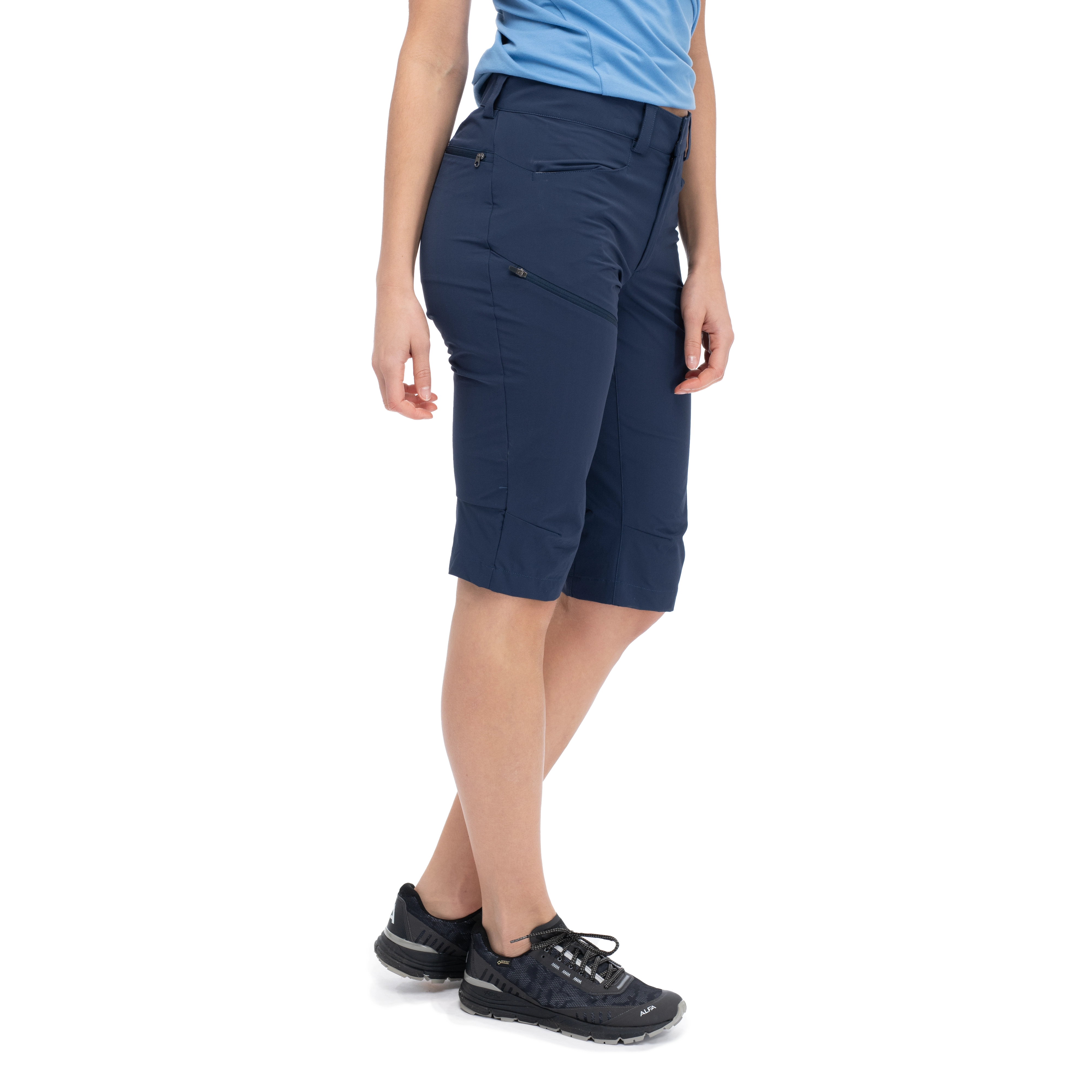 Vandre Light Softshell Long Shorts Women Navy