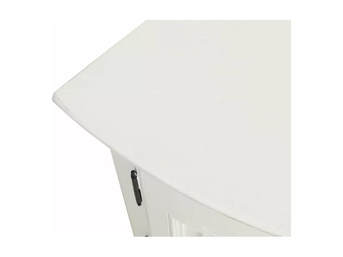 Encoignure Basse Bois-MDF Blanc - Romance Interior's