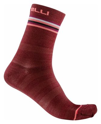 Paire de Chaussettes Castelli GO W 15 Bordeaux/Rose