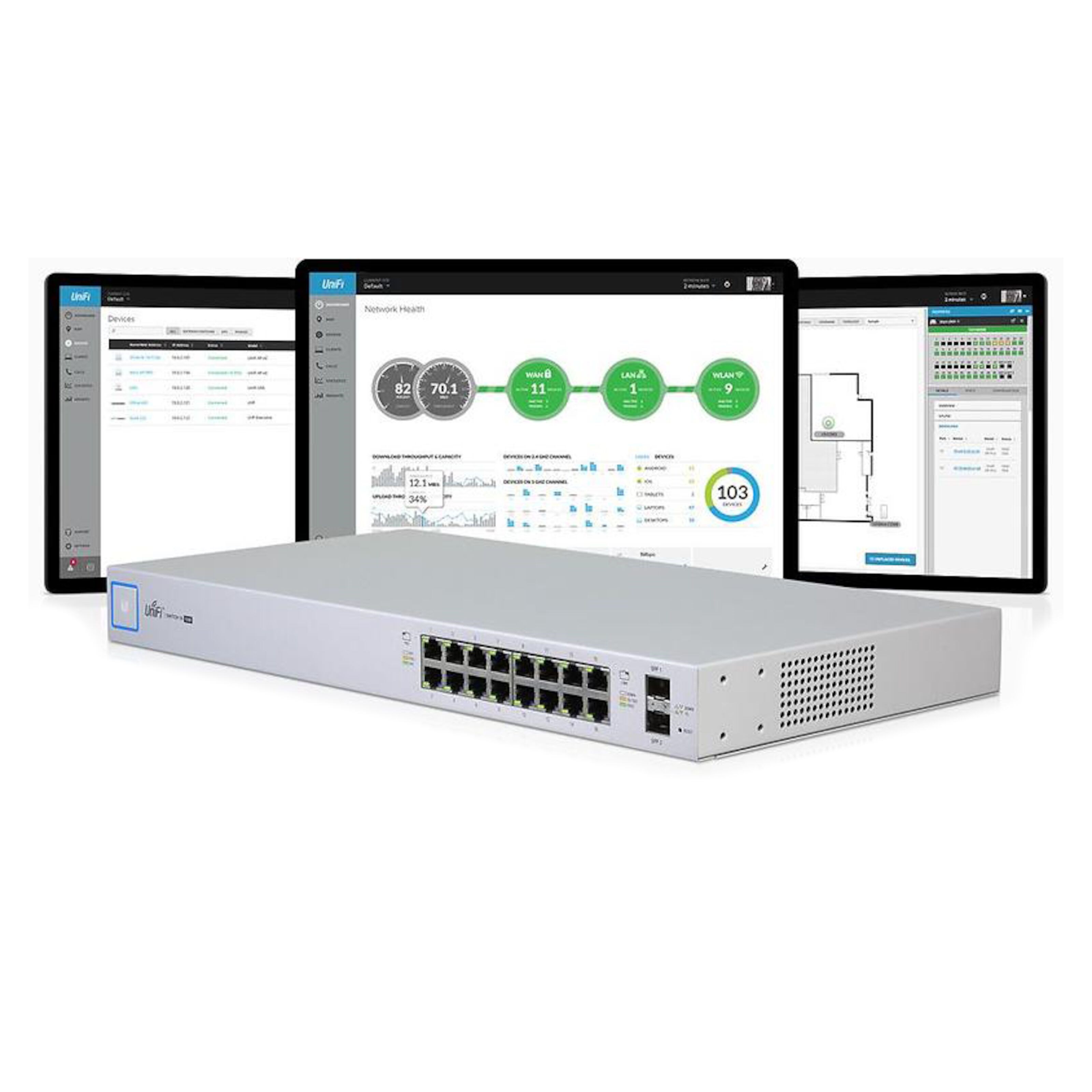 Ubiquiti Unifi US-16-150W POE-gigabitswitch 16 porter