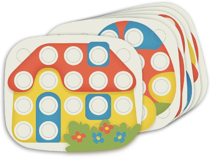 Quercetti PlayBio Mosaik-Steckspiel FantaColor 28 Teile Lernspielzeug aus Biokunststoff