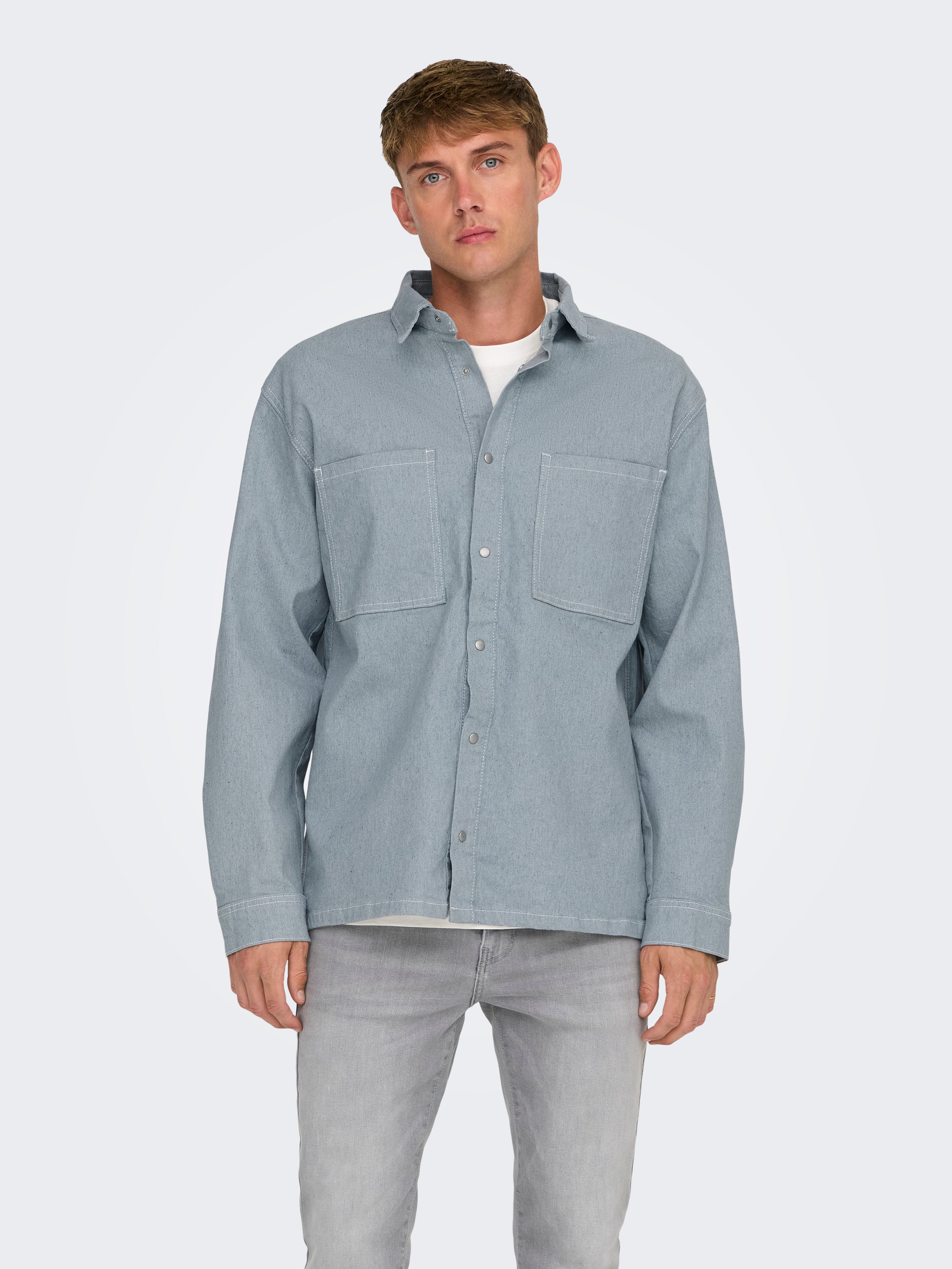 ONSDAGO Jeanshemd Light Grey Denim