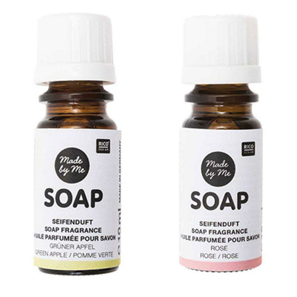2 huiles parfumées 10 ml pour savon - pomme, rose