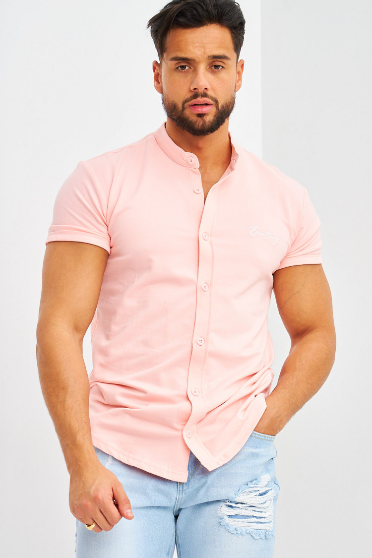 Chemise rose col mao Brentiny