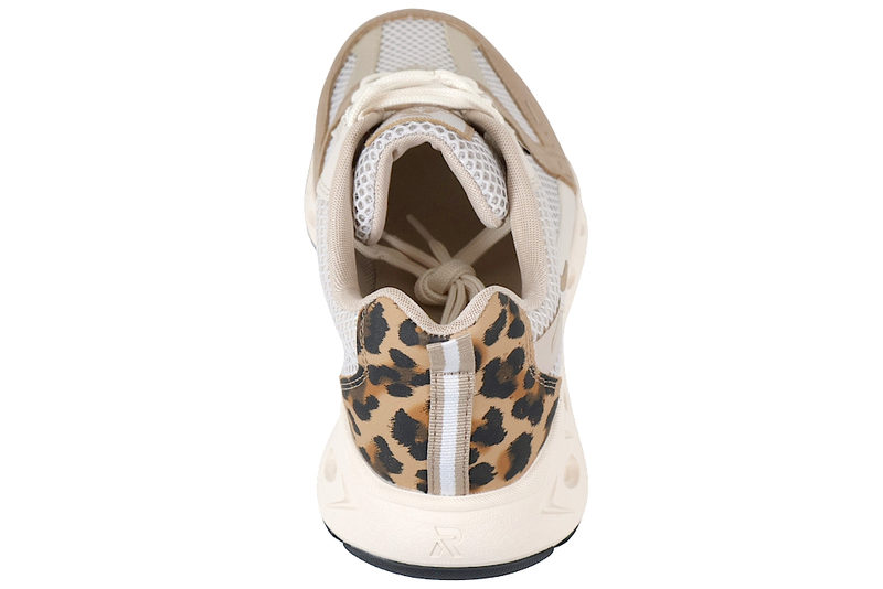 RIEKER LEOPARD SKO I BEIGE TEKSTIL OG PU
