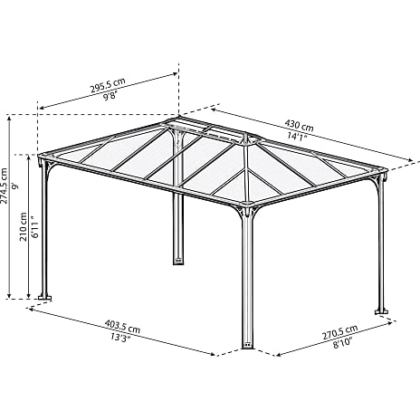 Palram – Canopia Martinique havepavillon 4300 - antracitgrå