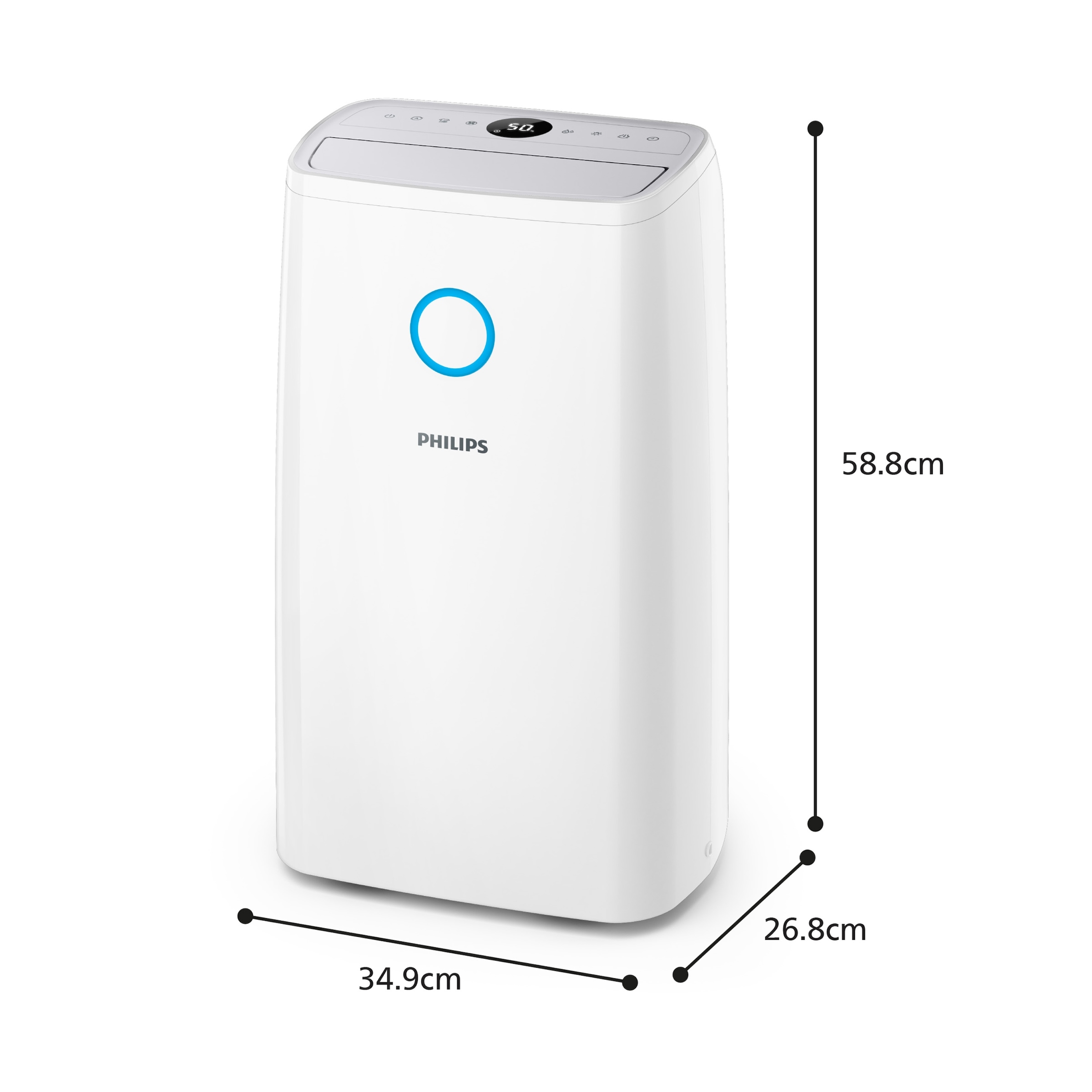 Philips Luftentfeuchter »DE3306/11 3000 Series, mit Wäschetrockner-Modus« für 150 m³ Räume Entfeuchtung 34,3 l/Tag Tank 4 l 360-Grad-Mobilität u. Aromatherapie-Zusatzoption