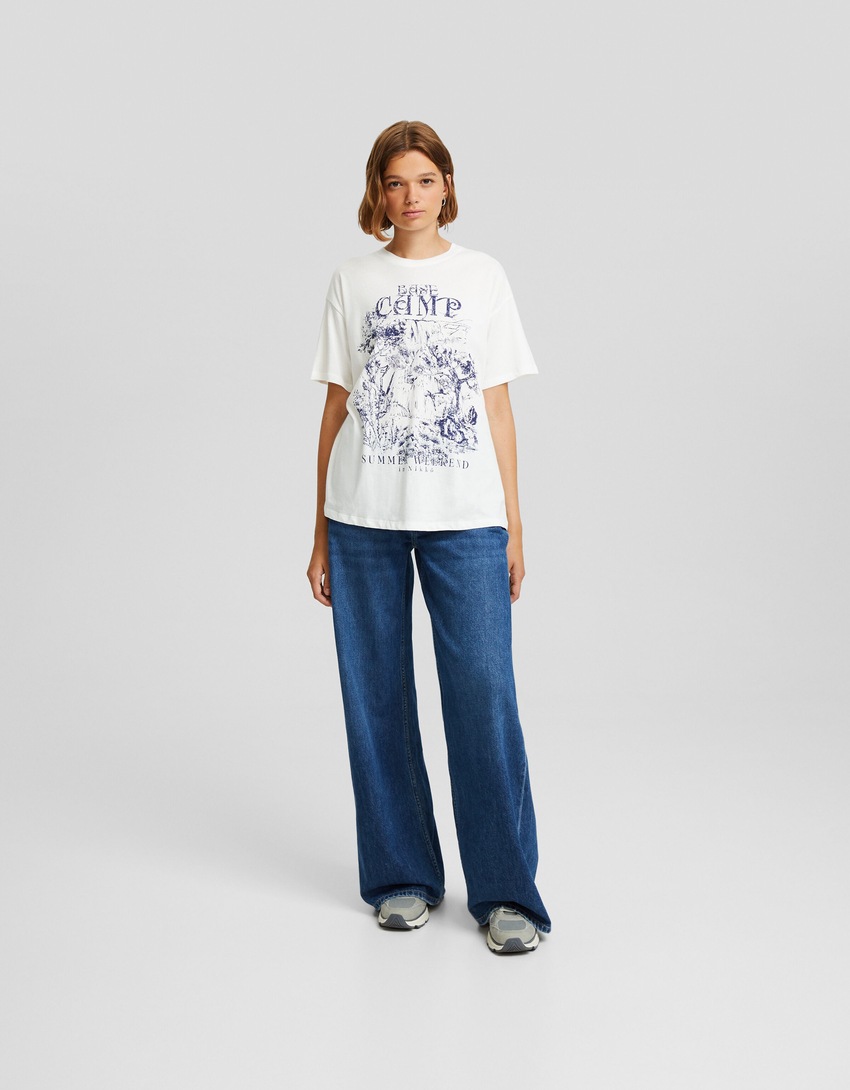 Camiseta de manga curta com estampa