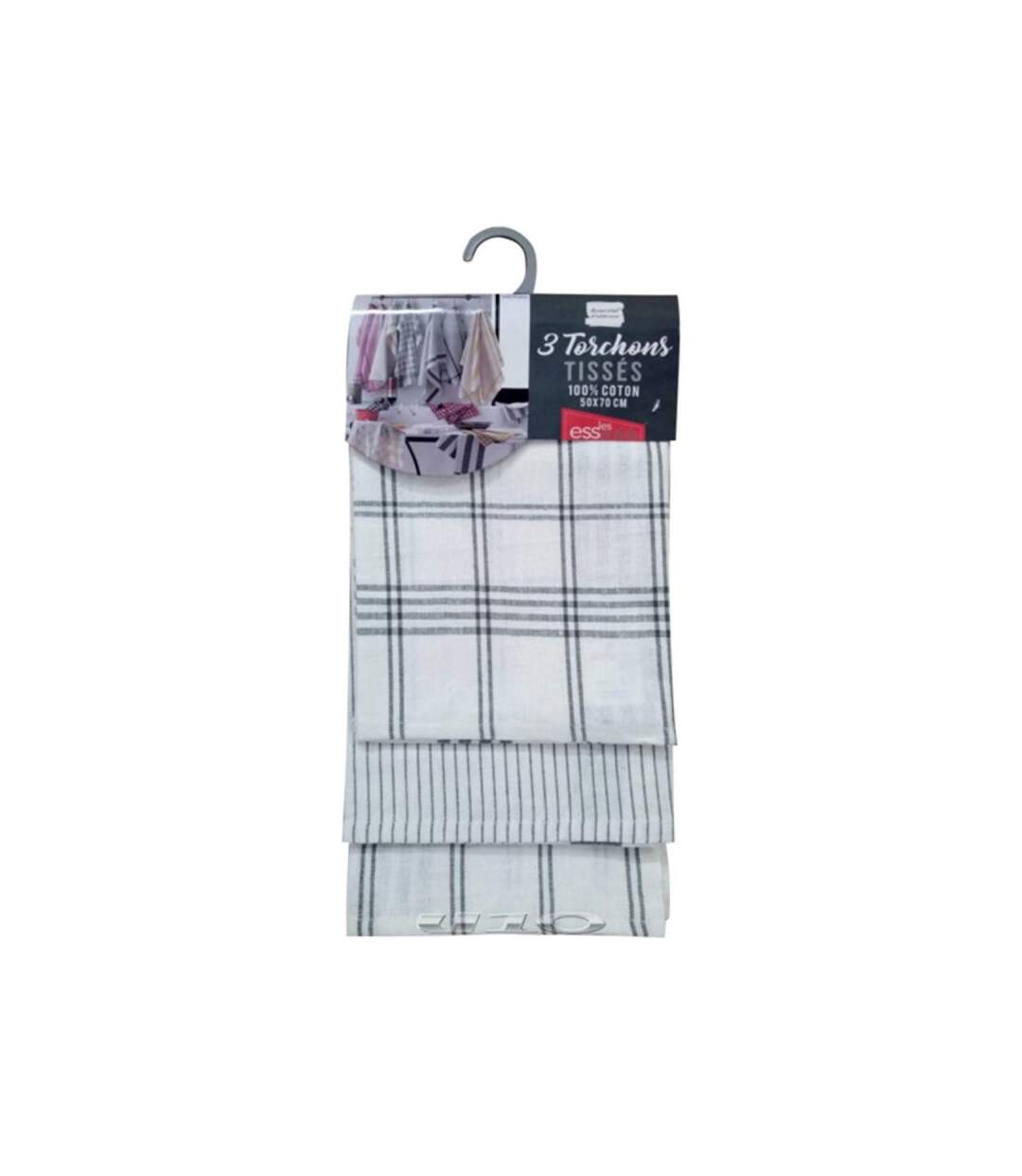 Lot de 3 Torchons de Cuisine Pratico 50x70cm Kaki