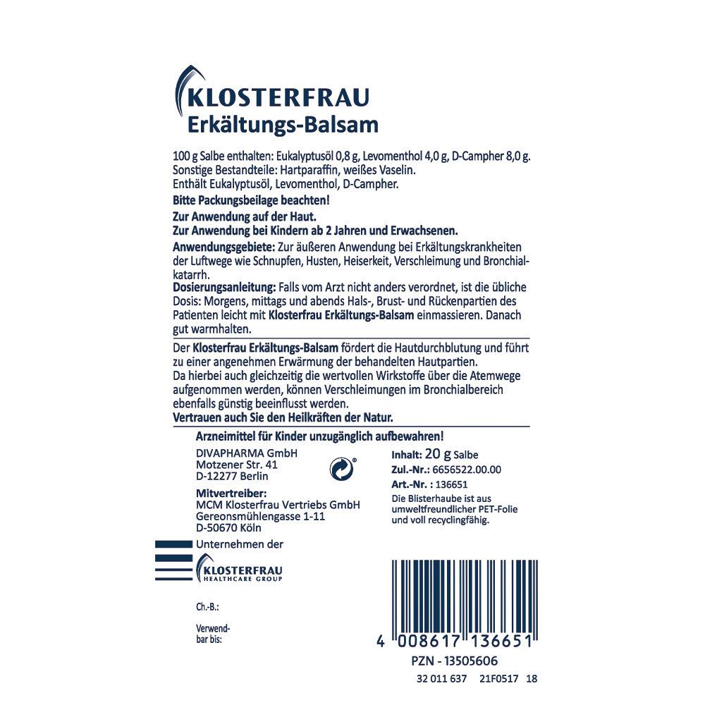 KLOSTERFRAU Erkältungs-Balsam