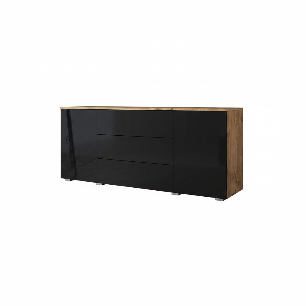 Pure - Dressoir - Zwart/eiken - 150x39x68 cm