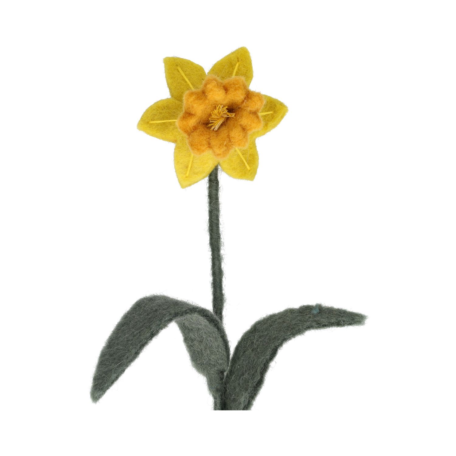Bloem, vilt, narcis, geel, 24 cm