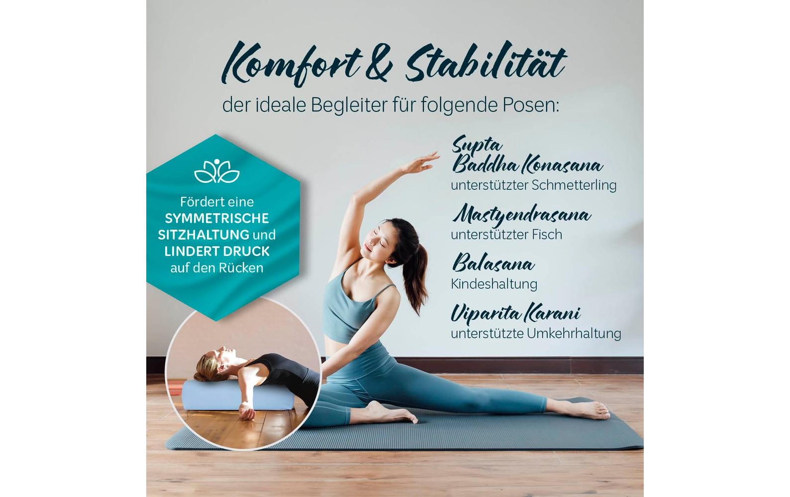 Yoga-Bolster Paravati Bio-Dinkelspelz, HellblauYoga-Zubehör