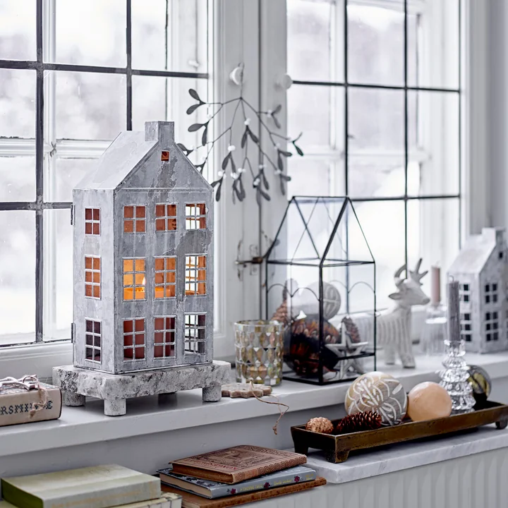 Bloomingville - Heidrun Laterne, grau (2er-Set)