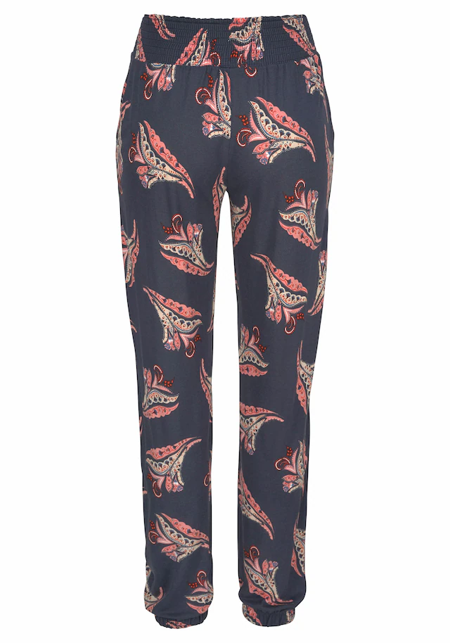 LASCANA Strandhose  mit Blumendruck und Taschen, Jerseyhose, Sommerhose