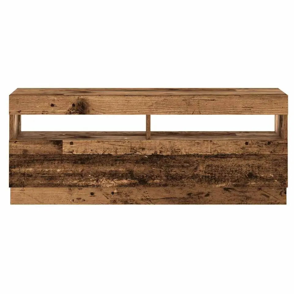 vidaXL - 2-delige TV-meubel - LED-verlichting - Oud hout - 200x35x40 cm