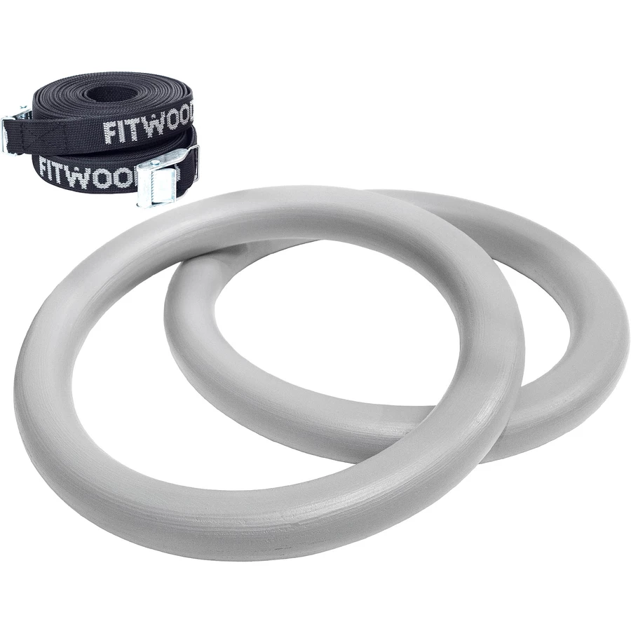 Fitwood ULPU Turnringe, grau - schwarze Riemen