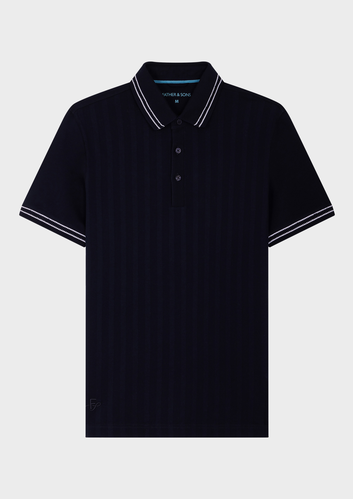 Polo manches courtes Slim en coton bleu marine à rayures