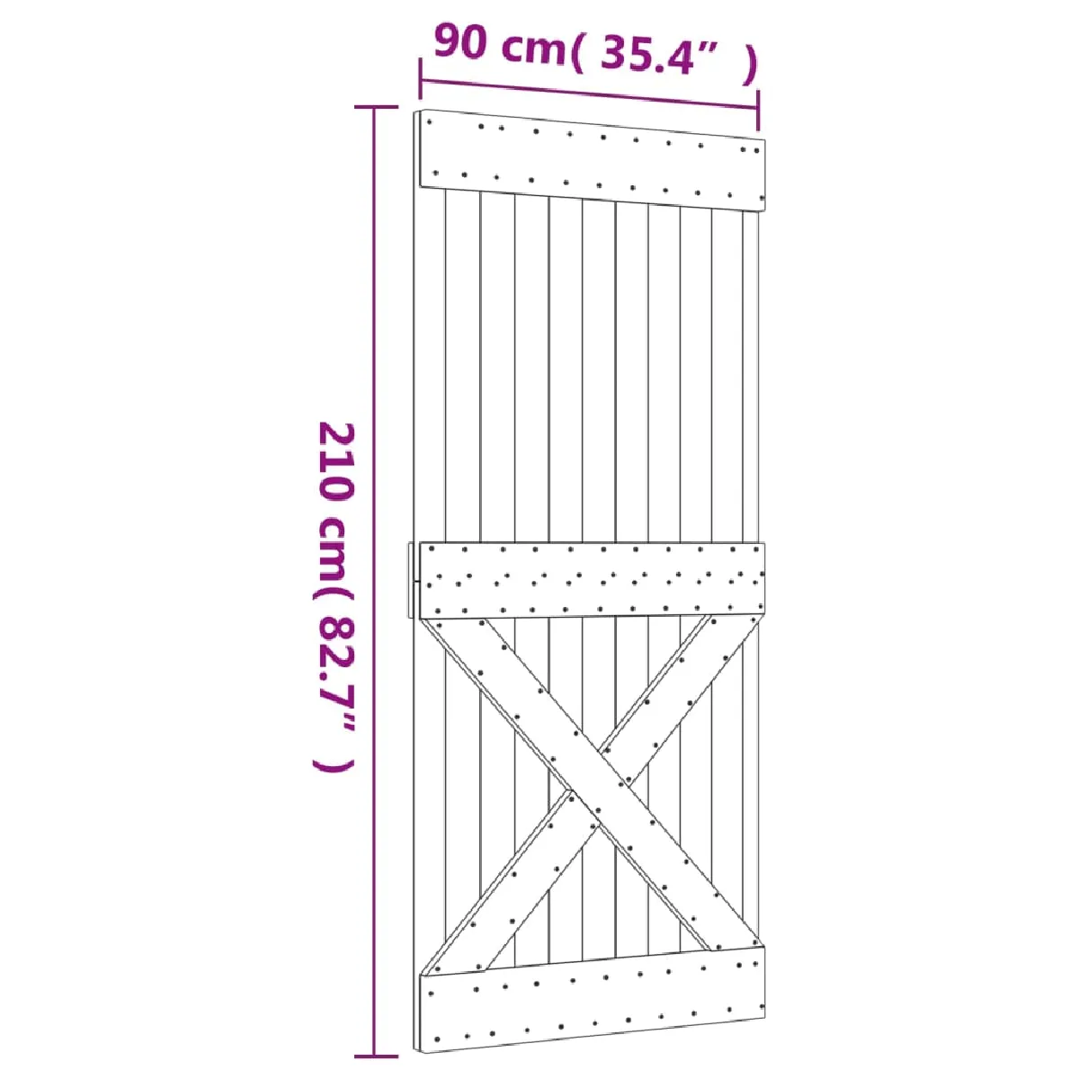vidaXL Porte coulissante 90x210 cm