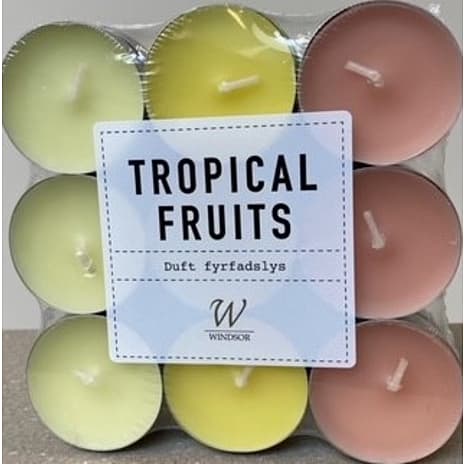 Windsor fyrfadslys med duft 18-pak - tropical fruits