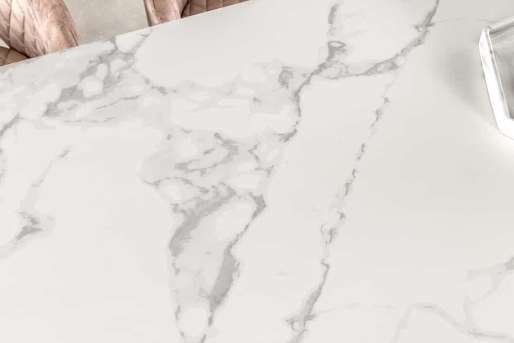Ausziehbarer Esstisch MARVELOUS 180-220-260cm weiß Marmor Keramik made in Italy
